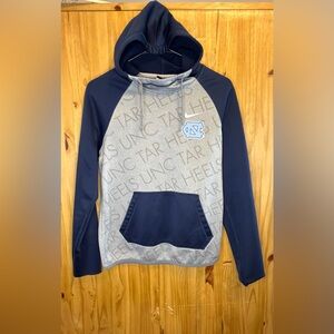 Nike Men's Navy and Gray UNC Tar Heels Pullover Hoodie